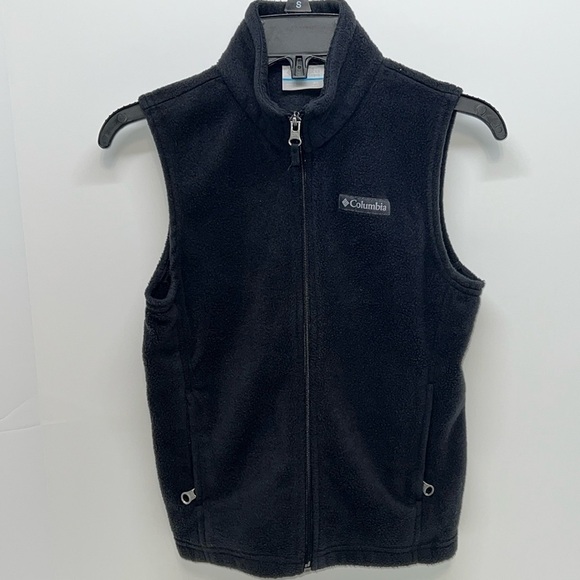 Columbia Other - COLUMBIA Kid’s Black Fleece Full Zip Vest Size XS 6/7